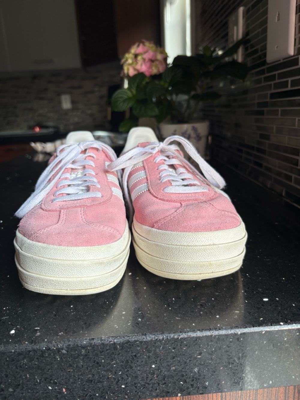 adidas Gazelle Platform Sneakers in Pink & White - Picture 7 of 7